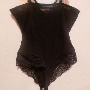 The Shapewear Bodysuit Deep-V Neck Lace Thong